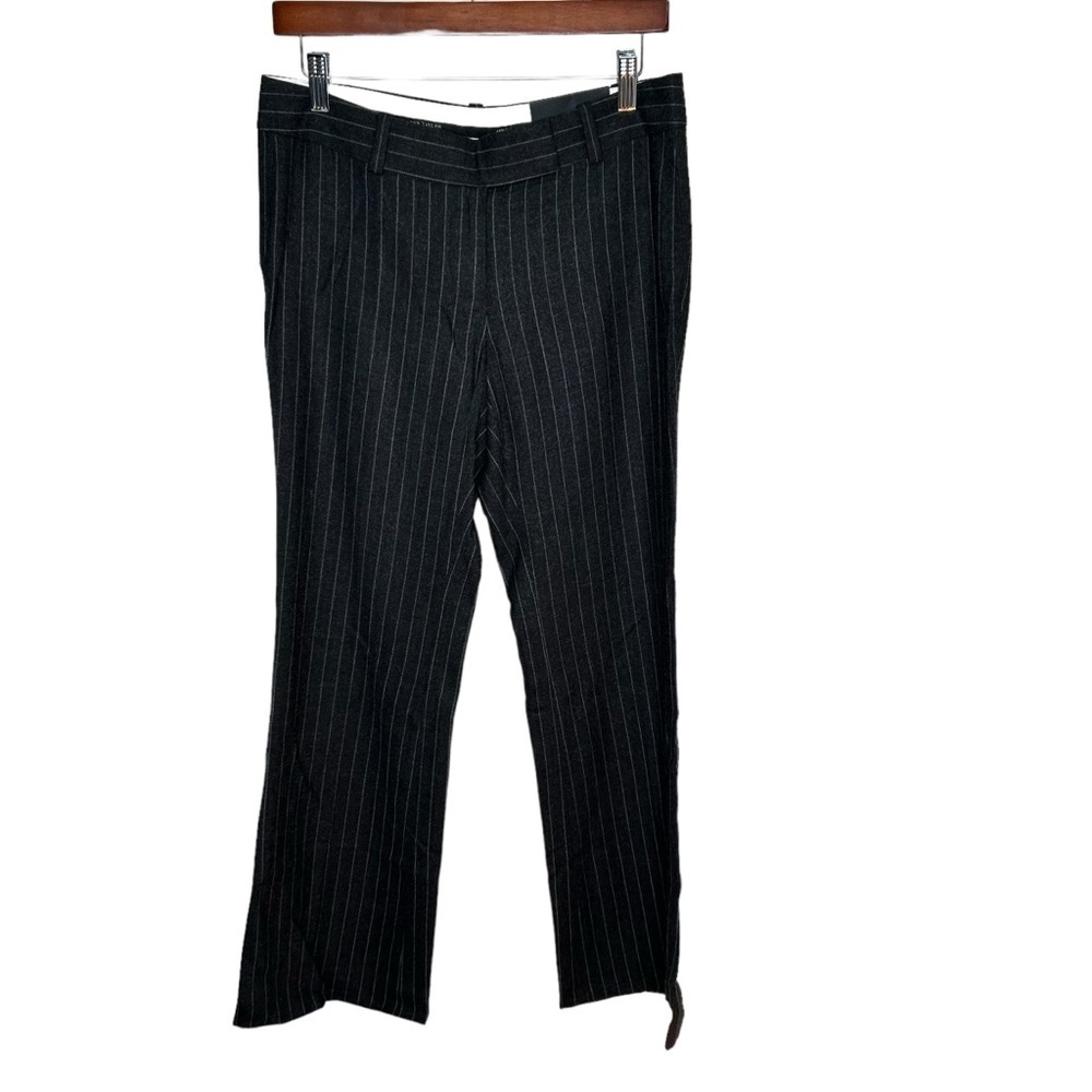 New Ann Taylor Modern Wool Blend Trousers PinStripe Gray Size 6P BNWT